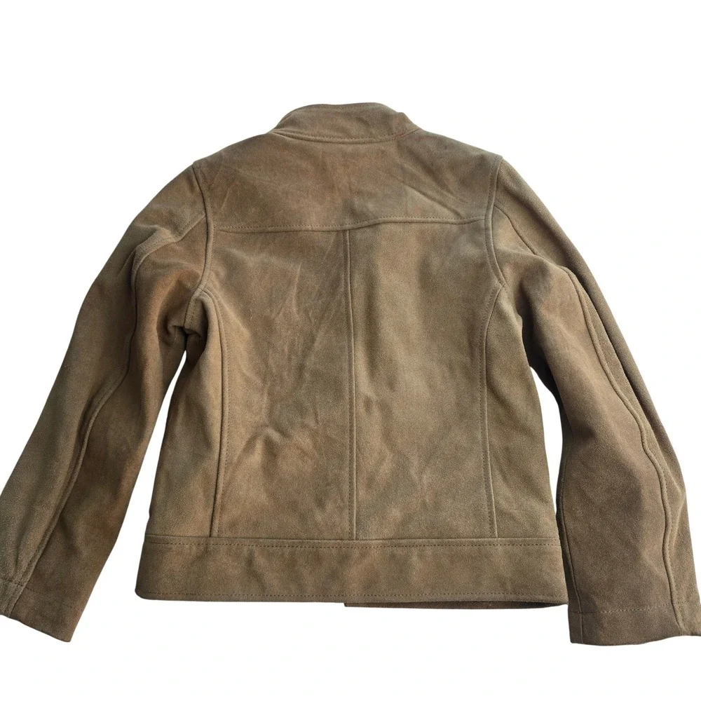 Urban Republic NWT Kids Tan Genuine Leather Suede Field Jacket‎ Size L / 7